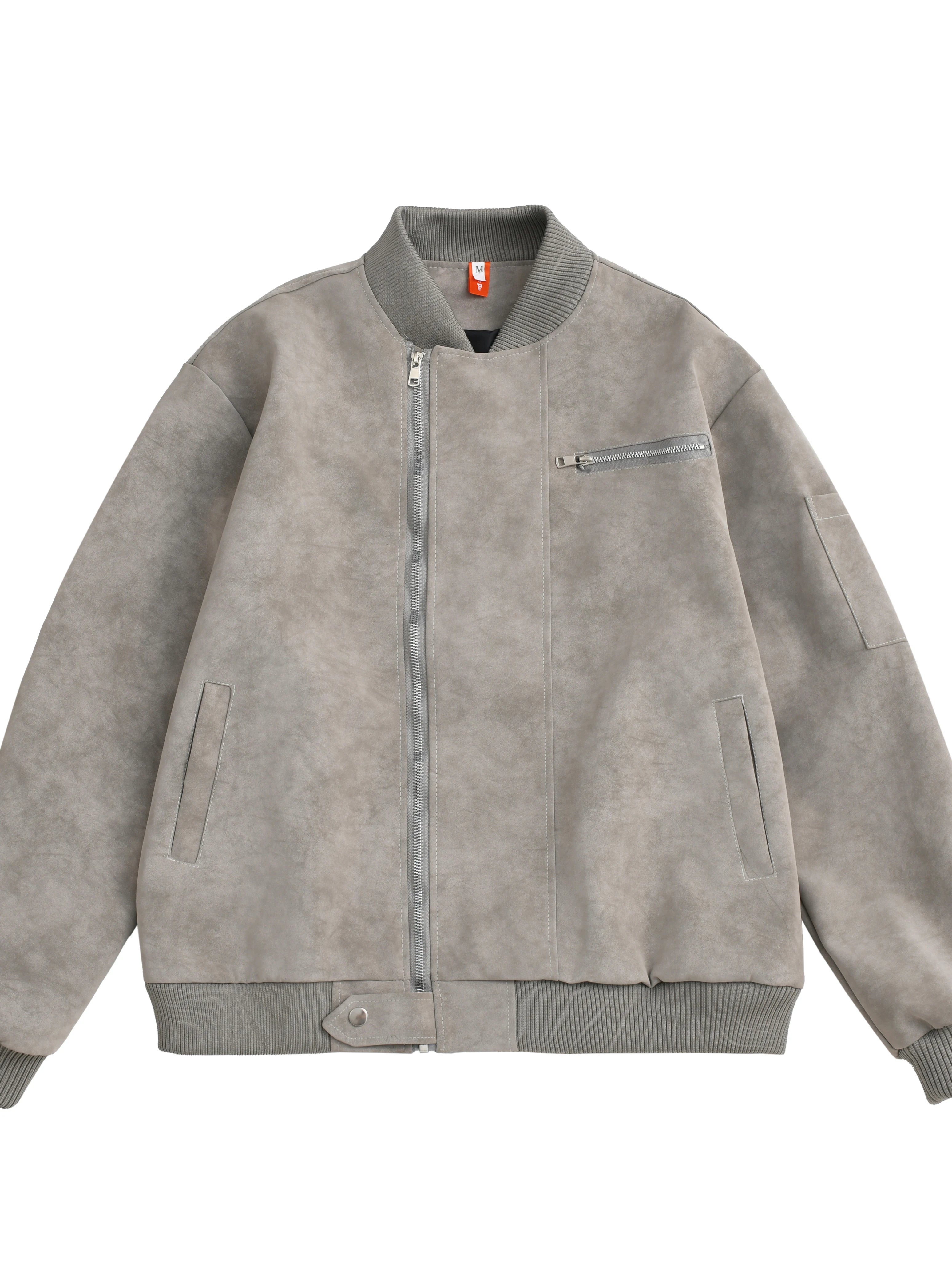 Riolio American Baseball Jacket Men's Autumn Winter Korean Style Trendy Loose Silhouette Work Jacket Handsome High-end Motorcycle Suit