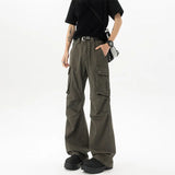 Riolio Cotton Wide Leg Cargo Pants man Loose Fit Multi Pocket Casual Streetwear Comfortable Workwear Trousers Men Trendy Fashion