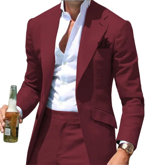 Riolio suit fashion Costumes Pour Hommes Peak Collar Men Suits Notched Green Slim Fit Blazers Jackets Pants 2PCS Causal Business Wedding Groom Wear