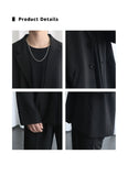 Riolio Male Elegant Casual Blazer Jacket Spring Autumn Versatile Loose Black Casual Jacket American 2025 New High Street Men's Suit