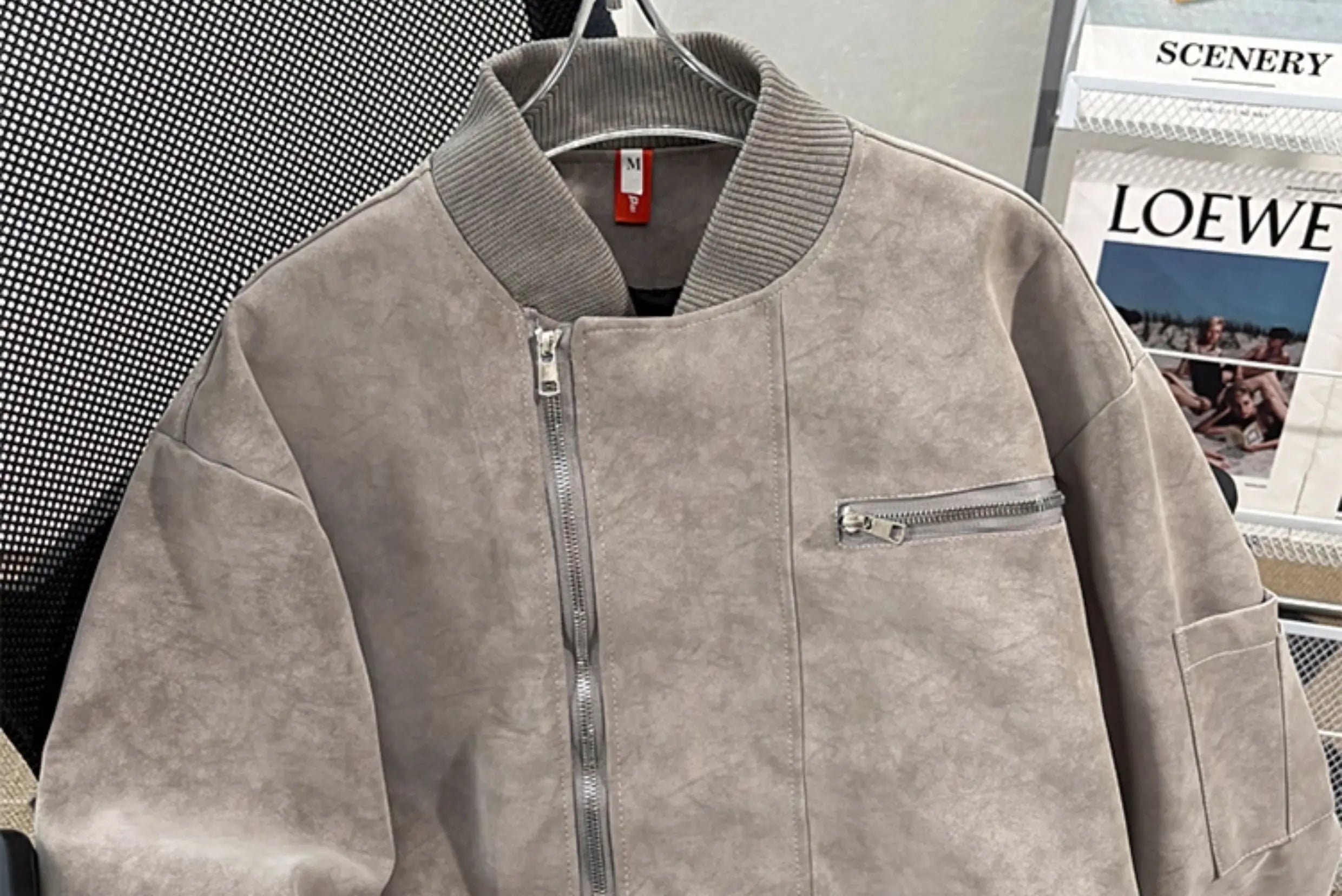 Riolio American Baseball Jacket Men's Autumn Winter Korean Style Trendy Loose Silhouette Work Jacket Handsome High-end Motorcycle Suit