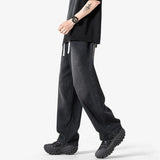 Riolio Summer Baggy Jeans Men Fashion Casual Straight Jeans Men Streetwear Hip-hop Loose Drawstring Vintage Jeans Mens Denim Trousers