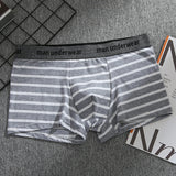 Riolio Men's Sexy Flat Angle Pants, Cotton Men's Underwear, Soft, Comfortable, Breathable Underwear, Men's Boxer Ice Silk Stripes
