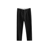 Riolio New Autumn And Winter Men's Solid Color Thick Nine-Point Suit Pants Retro Fashion Trend Loose Casual Simple Daily Men's Bottoms