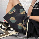 Riolio Summer Flower Shorts Men Fashion Retro Printed Shorts Men Streetwear Hip-hop Loose Beach Shorts Mens Knee Length Pants M-3XL