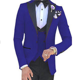 Riolio prom suit Men 3 Pieces Suits For Men Custom Made Groom Groomsmen Tuxedos Wedding Men Suit Terno Masculino(Jacket+Pant+Vest)