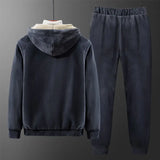 Riolio Hooded Sweat shirt+Pant 2-piece Sets Men Set Sports Suit Fleece Thickened Sportswear Casual Men Tracksuit Winter male Tracksuit