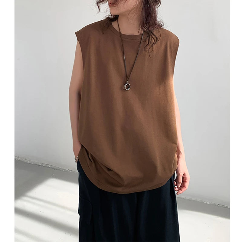 Riolio Summer Men Trendy Casual Streetwear Oversized Sleeveless T-shirt Youth Y2K Hip Hop Cotton Tank Tops Sports Basketball Vest