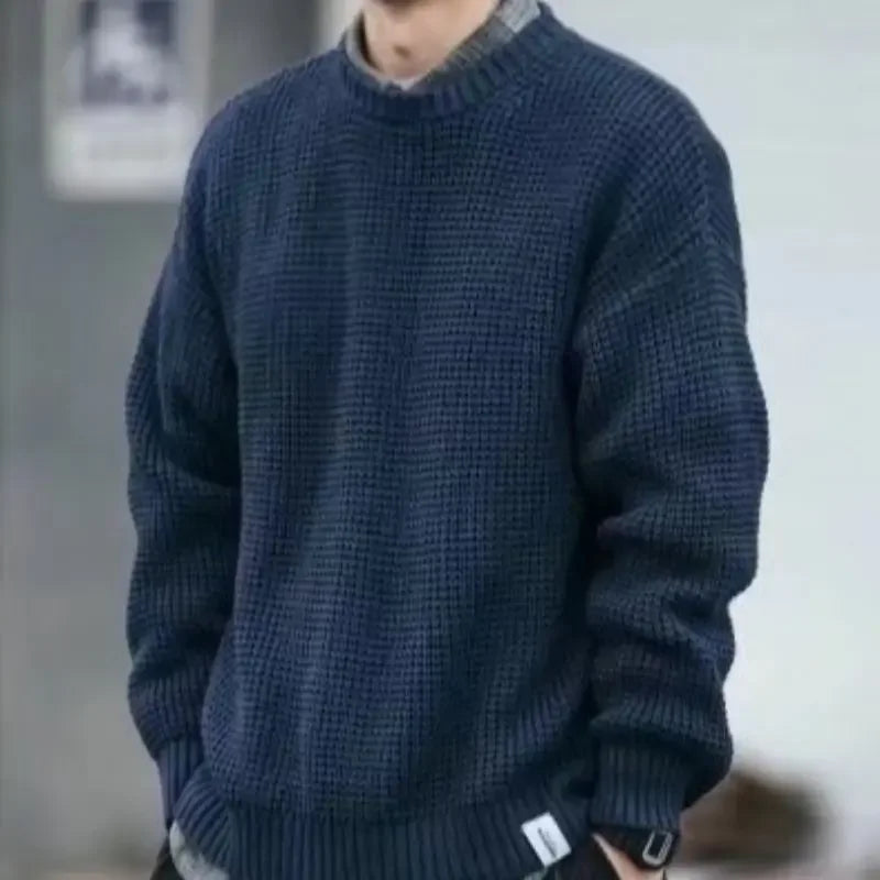 Riolio Oversize Knitwear Thick Korean Popular Clothes Knitted Sweaters for Men Autumnr and Winter Streetwear Aesthetic Top Pullover Man