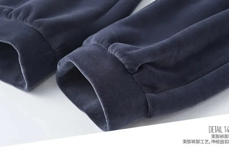 Riolio Hooded Sweat shirt+Pant 2-piece Sets Men Set Sports Suit Fleece Thickened Sportswear Casual Men Tracksuit Winter male Tracksuit