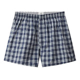 Riolio S-XL Mens Cotton Underwear Boxer Shorts Casual Plaid Elastic Waistband Button Mens Boxer Underwear Comfortable Shorts for Home