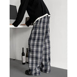 Riolio Summer Casual Pants Men Oversized Retro Plaid Pants Men Streetwear Hip-hop Loose Wide Leg Pants Mens Trousers Plus Size 5XL