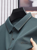 Riolio Men's New Polo Shirt Seamless Premium Luxury Cool Fabric Business Casual Golf Slim Fit Blouse Collar T-shirt