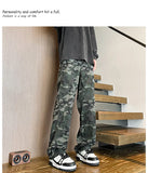 Riolio camouflage Jeans Men straight Pants patchwork male jean Fit Patchwork Streetwear Men's Trousers Denim Large size Hip Hop