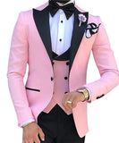 Riolio prom suit Men 3 Pieces Suits For Men Custom Made Groom Groomsmen Tuxedos Wedding Men Suit Terno Masculino(Jacket+Pant+Vest)