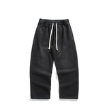 Riolio New Men's Jeans Washed Jeans Pants Unisex Drawstring Denim Pants Male Streetwear Korean Straight cylinder loose Cowboy Trousers