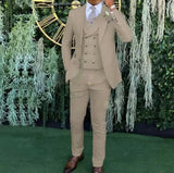 Riolio prom outfits for guys Men's Slim-fit Three-piece Suit,Three-piece Set of Vest, Blazer and Trousers, Ideal for Weddings, Business and Formal Occasions