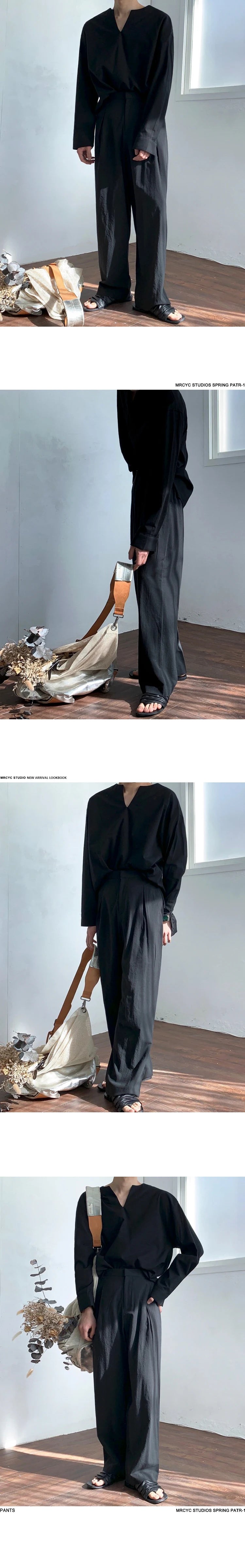 Riolio Summer Thin Linen Men's Pants Loose Straight Pants Korean Cotton Linen Casual Trousers Draped Wide-leg Pants Aesthetic Urban