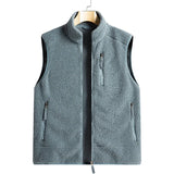 Riolio Outdoor Sleeveless Coats Vests Male Warm Cotton Waistcoat Autumn Jackets Thick Vests Man Classic  Lamb Cashmere Men Fleece Vest