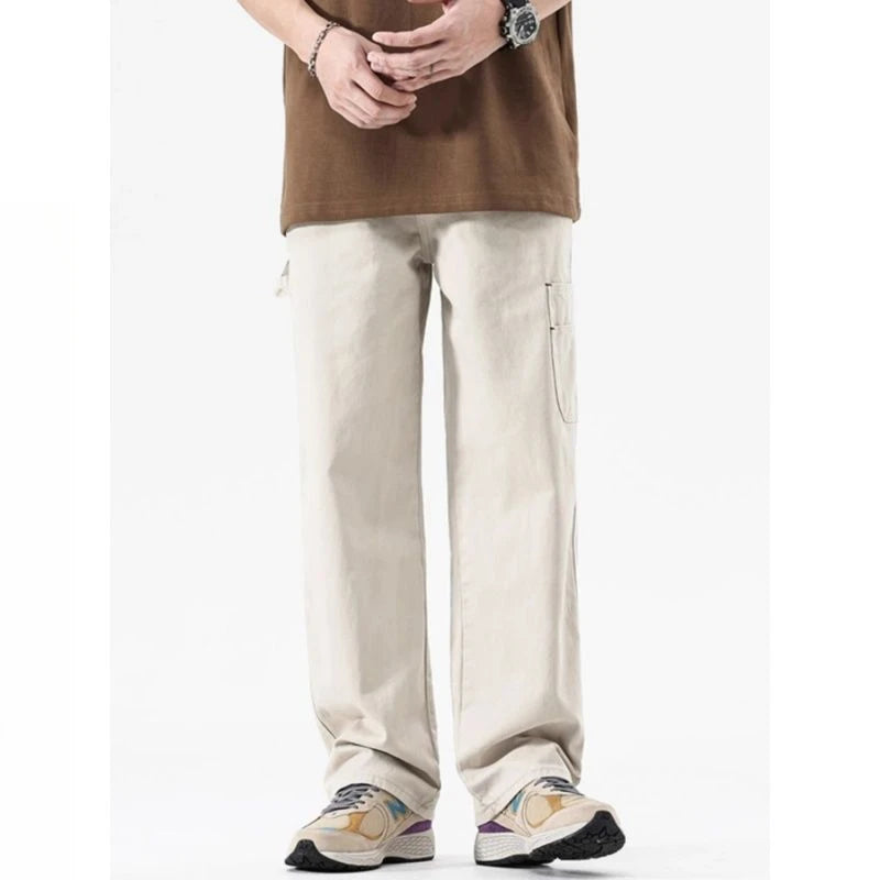 Riolio American High Street Work Pants Spring Autumn New Men's Trousers Straight Japanese Fashion Trend Retro Casual Work Pants Chic