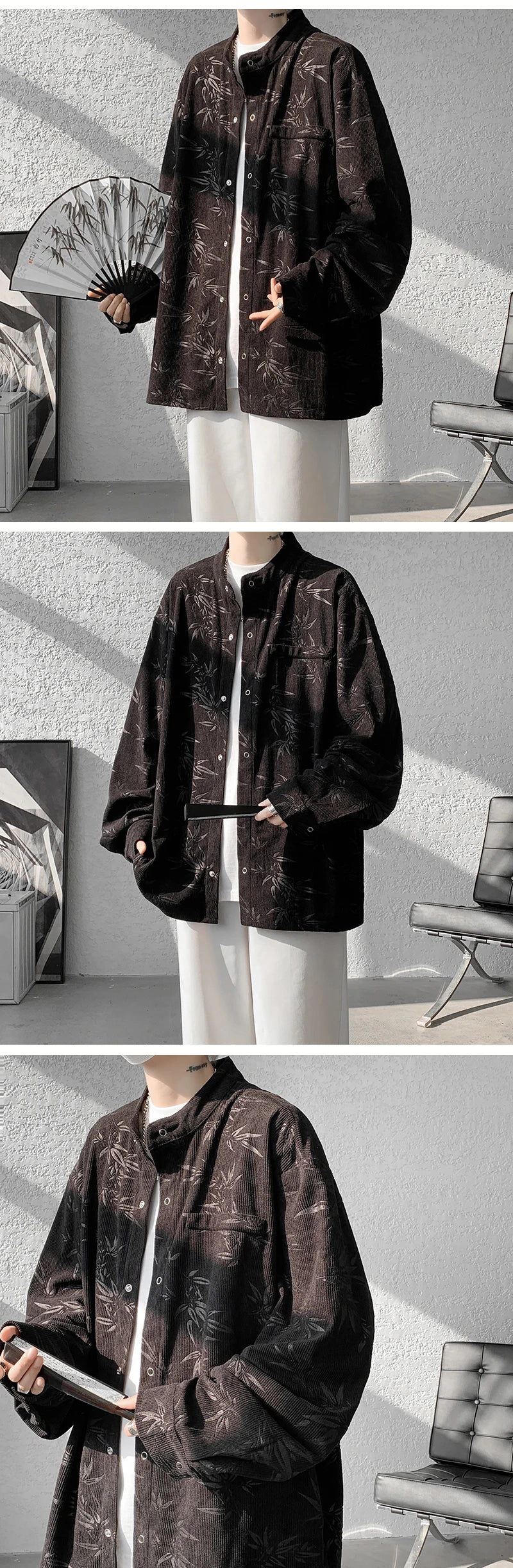 Riolio Spring Summer Printed Long Sleeve Shirts Man 2024 Casual Oversize Blouse Fashion Male Cardigan Korean Clothing Plus Size 5XL-M