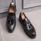 Riolio Patent Leather Shoes For Men Formal Men Classic Coiffeur Italian Tassel Loafers Men Party Shoes wedding Club dress Shoes
