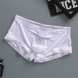 Riolio Men Trunks 3D Pouch Boxers Ice Silk Ultrathin Panties Summer Soft Breathable Translucent Seamless Boxer Wet Seductive Underwear