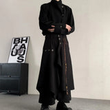 Riolio Y2k Double-Layer Irregular Casual Skirt Pants Genderless Japanese Streetwear Side Hem Design Versatile Samurai Skirt Unisex