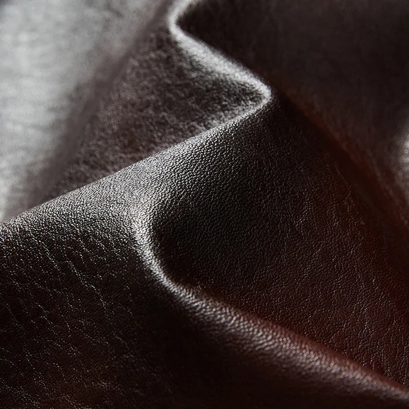 Riolio Male Outerwear Bomber Leather Jacket High-end Men's Fleece Warm Motorcycle Suit Collar Jackets Moto Biker PU Baseball Jackets