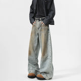 Riolio Men's Jeans baggy Denim pants Loose Fit Casual Style American Streetwear Straight Novel design Leg Pants Trendy Brand