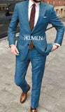 Riolio Men's Suit   Handsome Casual 2 Piece Suit For Men Wedding Tuxedos Notched Lapel Groomsmen  Business  Prom Blazer