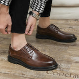 Riolio High Quality Business Oxford Men's Formal Shoes Black Suit Interview Professional Wedding Luxury Fashion Brown Leather Shoes