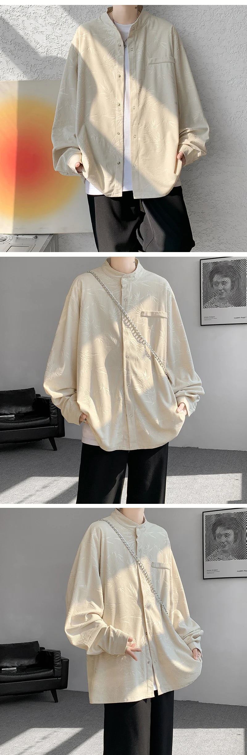 Riolio Spring Summer Printed Long Sleeve Shirts Man 2024 Casual Oversize Blouse Fashion Male Cardigan Korean Clothing Plus Size 5XL-M