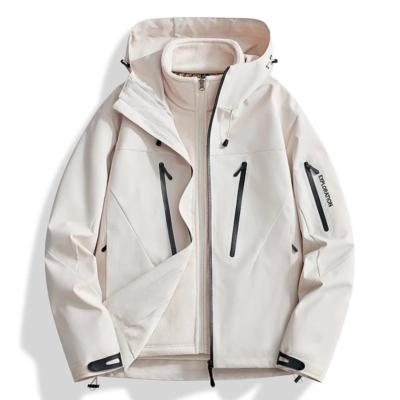 Riolio Men's Outdoor New Jacket Autumn Waterproof Windproof Assault Suit Men Women Three in One Two-piece Set Men's Brand Hiking Suit