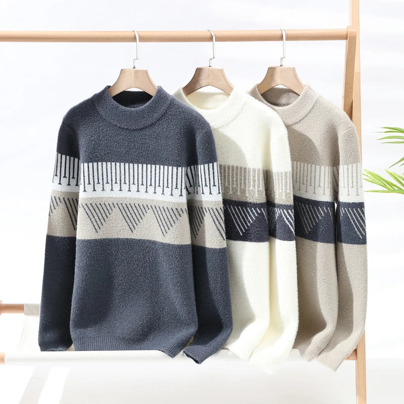 Riolio Fall Mens Christmas Cashmere Sweater O Neck Men Tops Quality Male Pullover Sweaters Thick Warm Pull Homme