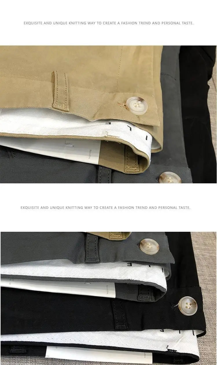 Riolio Autumn Winter Men's Korean Fashion Casual Thin Small Straight Leg Korean Loose Crop Pants Comfortable Versatile Pants