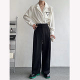 Riolio Black Suit Pants Men Oversized Fashion Social Mens Dress Pants Korean Loose Straight Wide Leg Pants Mens Office Formal Trousers