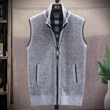 Riolio Atutumn and Winter New Men's Sweater Cardigan Knitting Vest Dailywear Warmth Thickened Zipper Jacket Waistcoat Male Streetwear