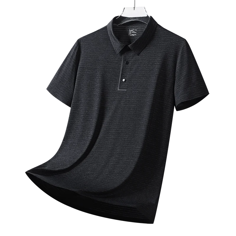 Riolio Lightweight Polo Shirt Lapel Button Jogging Tops Summer Men's Solid Color Tshirts New Men Casual Streetwear Short Sleeve Shirts