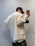 Riolio Hong Kong Style Retro Coat Versatile Solid Color Lamb Fur Plus Velvet Shirt Fashion High-end Autumn Winter Loose Fleece Jacket