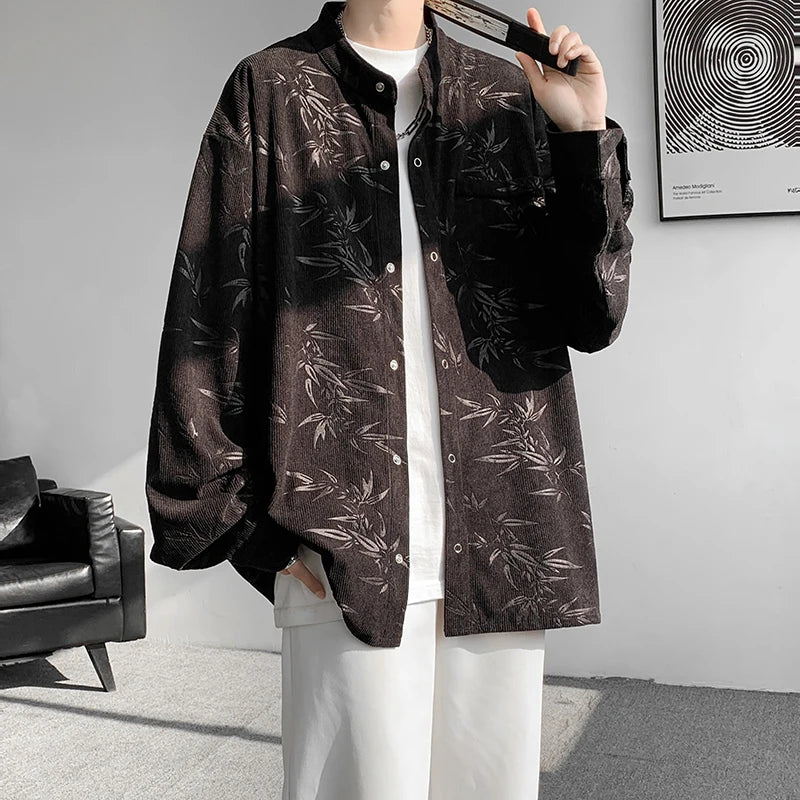 Riolio Spring Summer Printed Long Sleeve Shirts Man 2024 Casual Oversize Blouse Fashion Male Cardigan Korean Clothing Plus Size 5XL-M