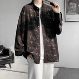 Riolio Spring Summer Printed Long Sleeve Shirts Man 2024 Casual Oversize Blouse Fashion Male Cardigan Korean Clothing Plus Size 5XL-M