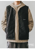 Riolio Cotton-layered Fashionable Vest Men with Autumn Winter Simple Casual Light Heated Inner Vest Cardigan Work Vest Top Aesthetic