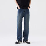 Riolio Blue Baggy Jeans Men Fashion Casual Retro Straight Jeans Men Streetwear Hip-hop Loose Vintage Jeans Mens Denim Trousers M-3XL