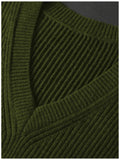 Riolio New Popular Preppy Style Men Sweater Vest Casual Knitted Streetwear Solid Color V Neck Waistcoat Leisure High Quality Knitwear