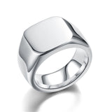 Riolio New Classic Glossy Ring Men Temperament Fashion Stainless Steel Round Finger Ring For Men Jewelry Gift