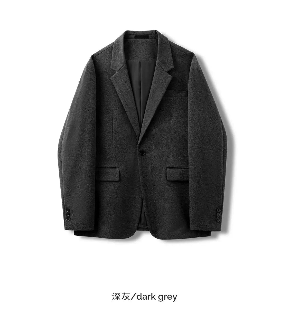 Riolio Simple Button Wooolen Coat Casual Wool Suit Jacket Men's Autumn Winter American High-end Business Casual Thick Wool Suit Top