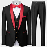 Riolio Suit Coat Pants Vest 3 Pcs Set / Fashion Men's Casual Boutique Business Wedding Groom Dress Blazers Jacket Trousers