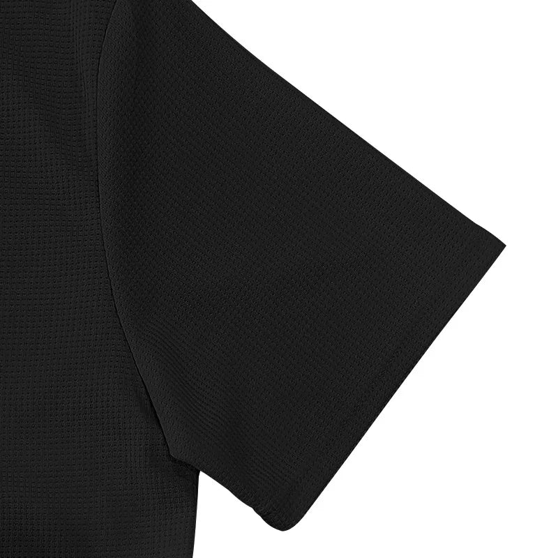 Riolio 2025 Summer Simplicity Men's Suit Loose Walf Checks Fabric Breathable Comfort and Casual Short Sleeve Shorts Two-Piece Suit