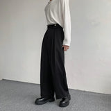 Riolio Black Suit Pants Men Oversized Fashion Social Mens Dress Pants Korean Loose Straight Wide Leg Pants Mens Office Formal Trousers
